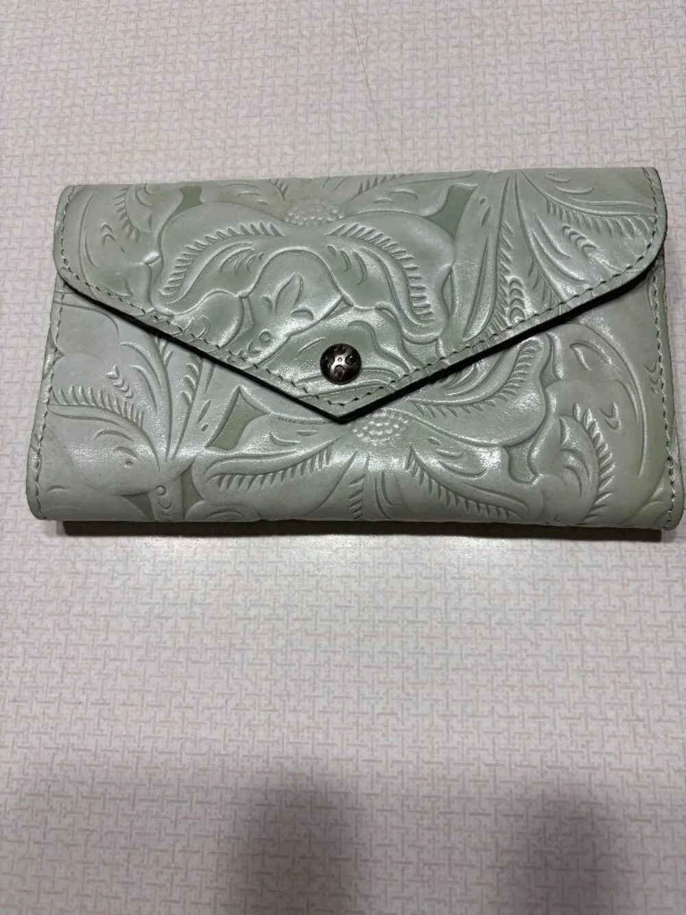 Like new Patrica Nash Embossed Mint Green Bifold Wallet